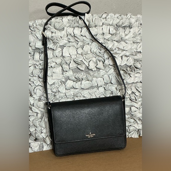 Kate Spade black Cameron street Crossbody bag gold accents new - Picture 9 of 12